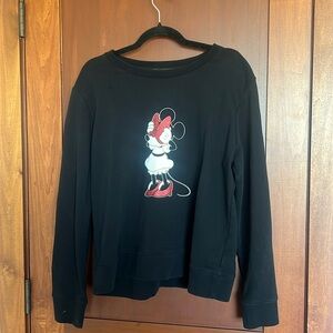 Kate Spade x Disney black sweatshirt with bashful Minnie. Adorable!